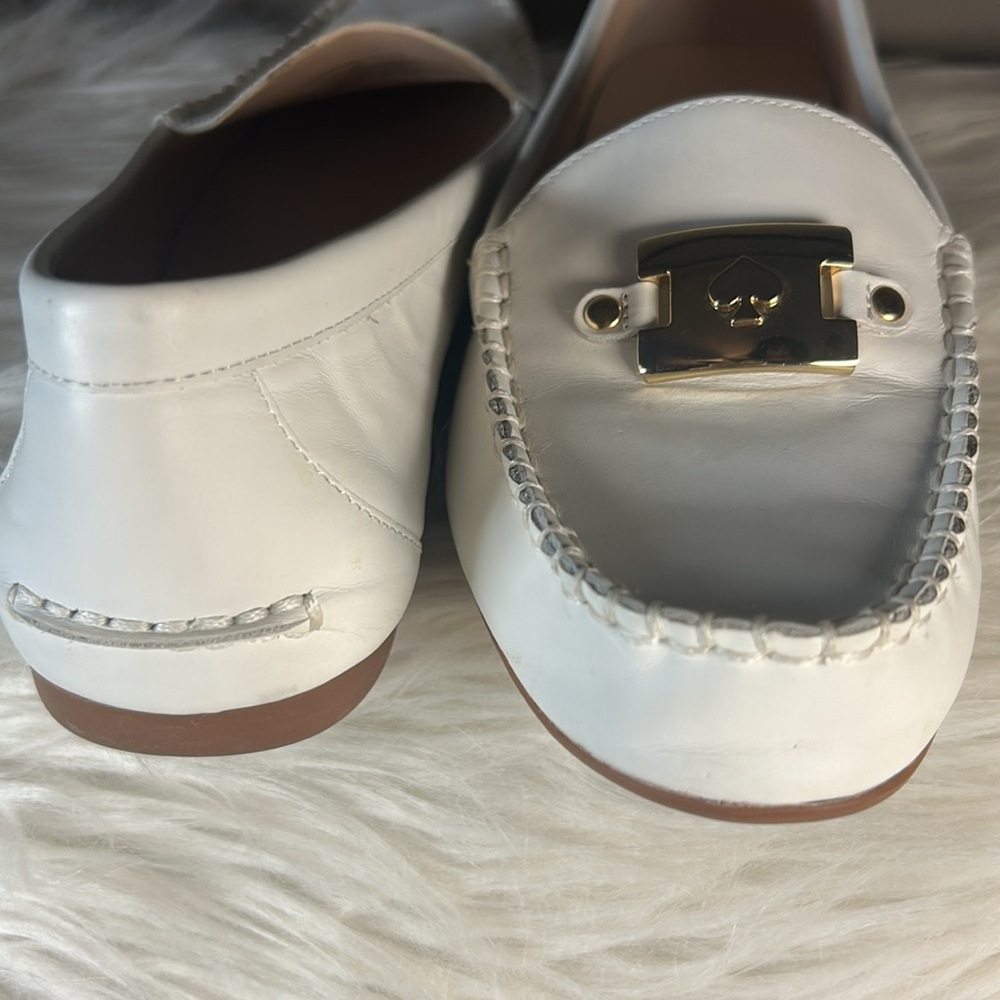 KATE SPADE Loafers Women's Size 8 Kate Spade Carmen S1350018 White Leather Shoes - Picture 14 of 15
